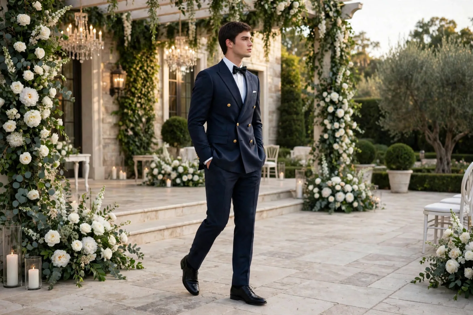 luxury double breasted tailored suit