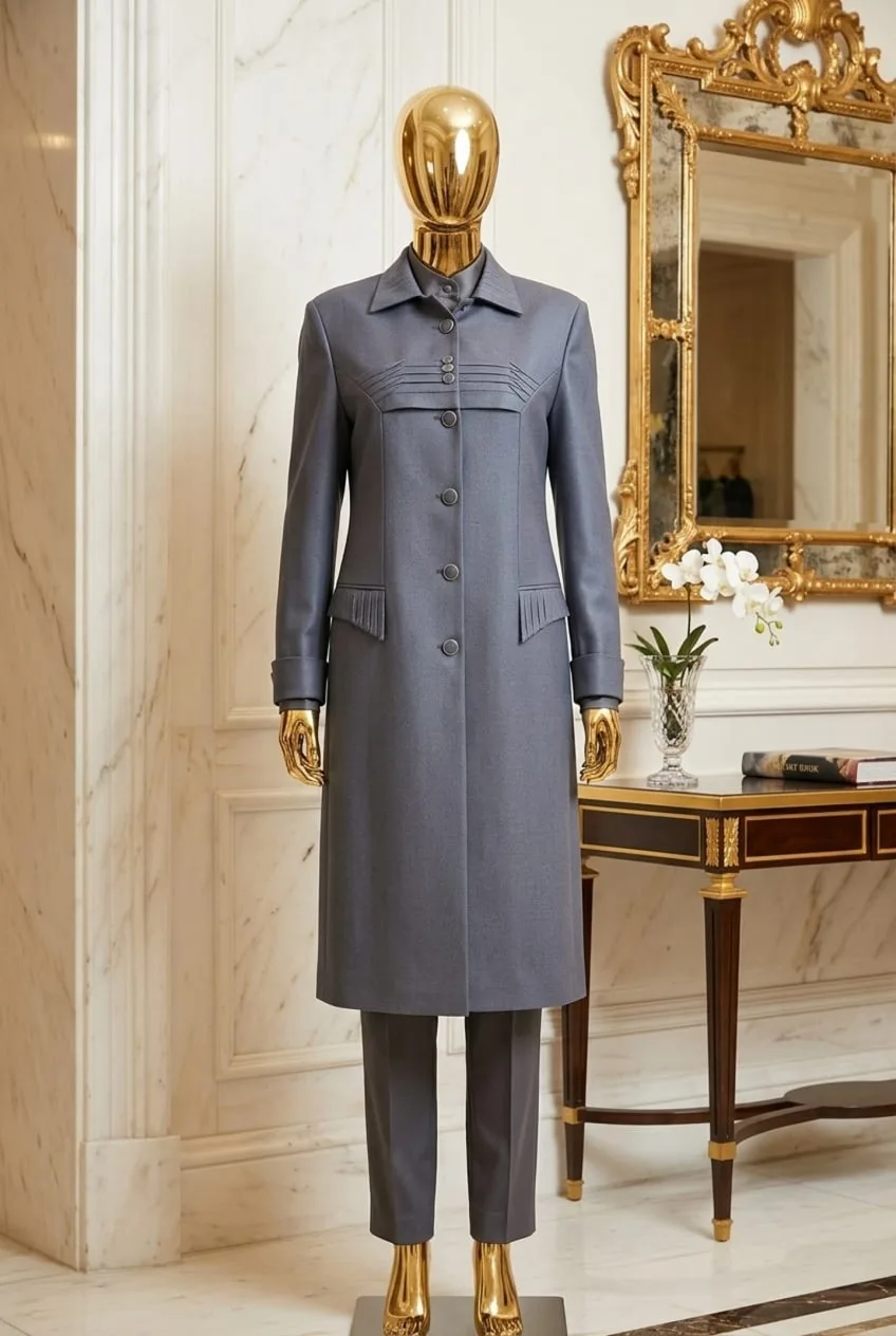 Luxury Grey Achkan Coat