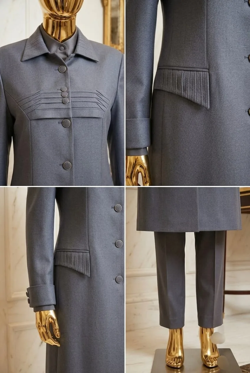 Luxury Grey Achkan Coat 2