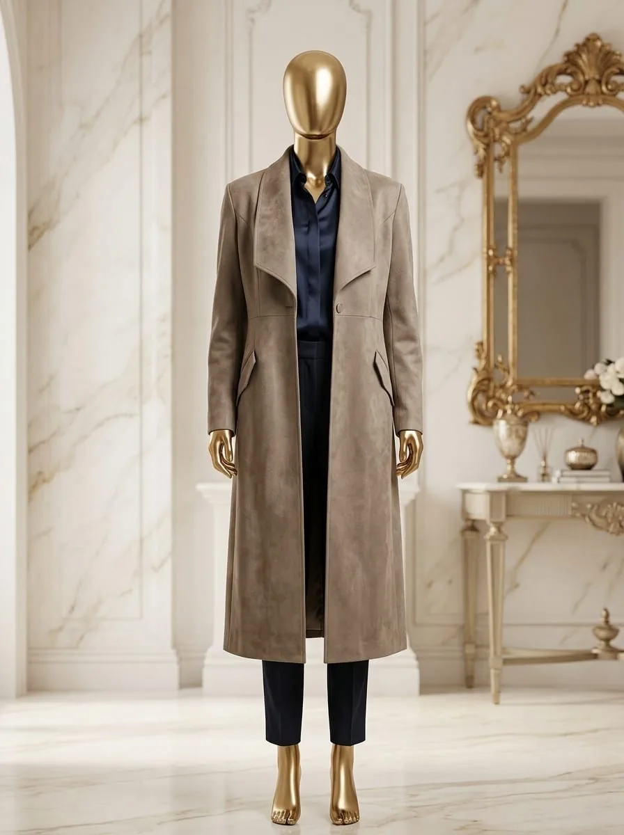 Luxury Draped Collar Winter Coat