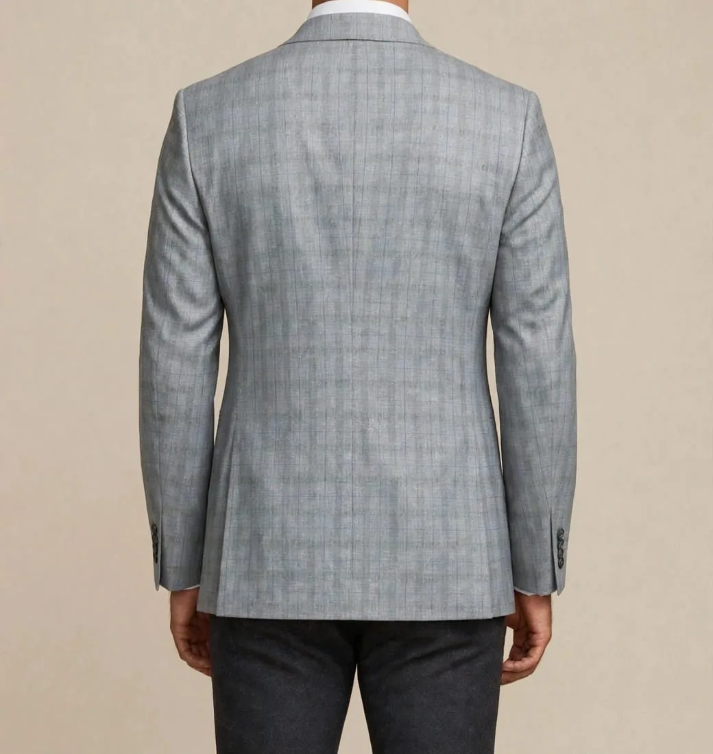 Light Grey Glen Check Executive 2-Piece Suit 4