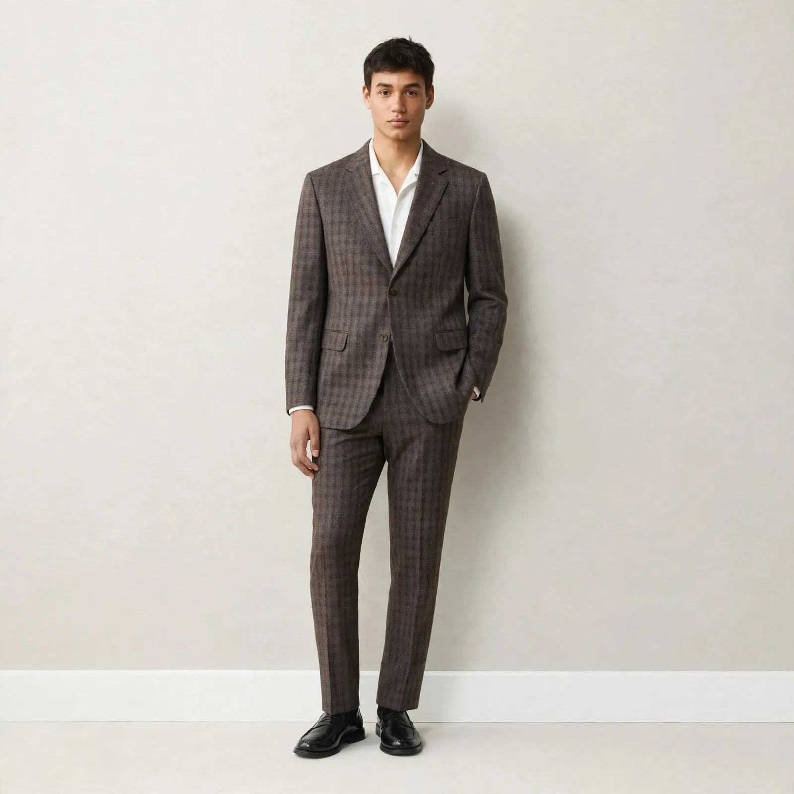 Brown Heritage Check Tweed 2-Piece Suit
