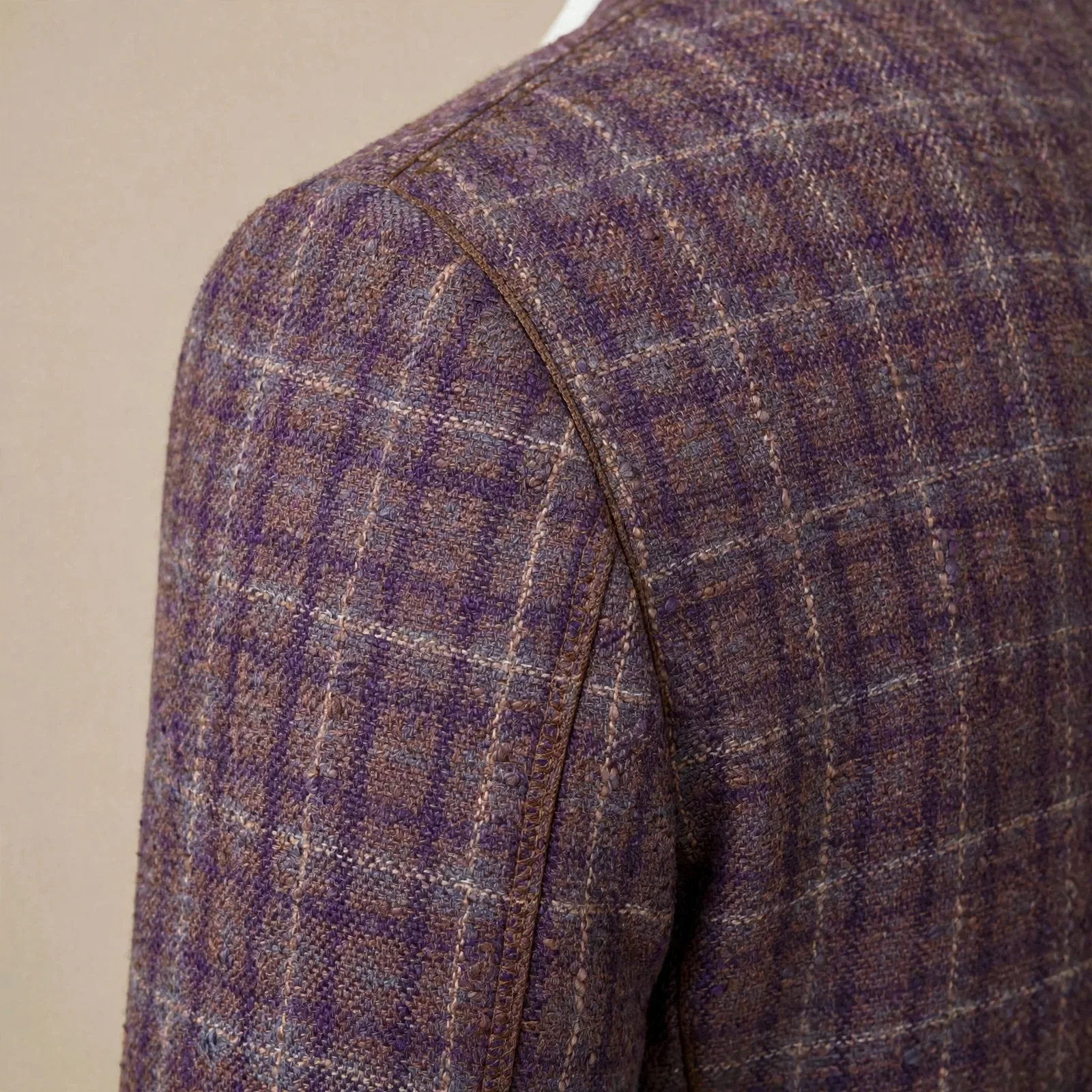 Plum Heritage Windowpane Tweed 2-Piece Suit 2