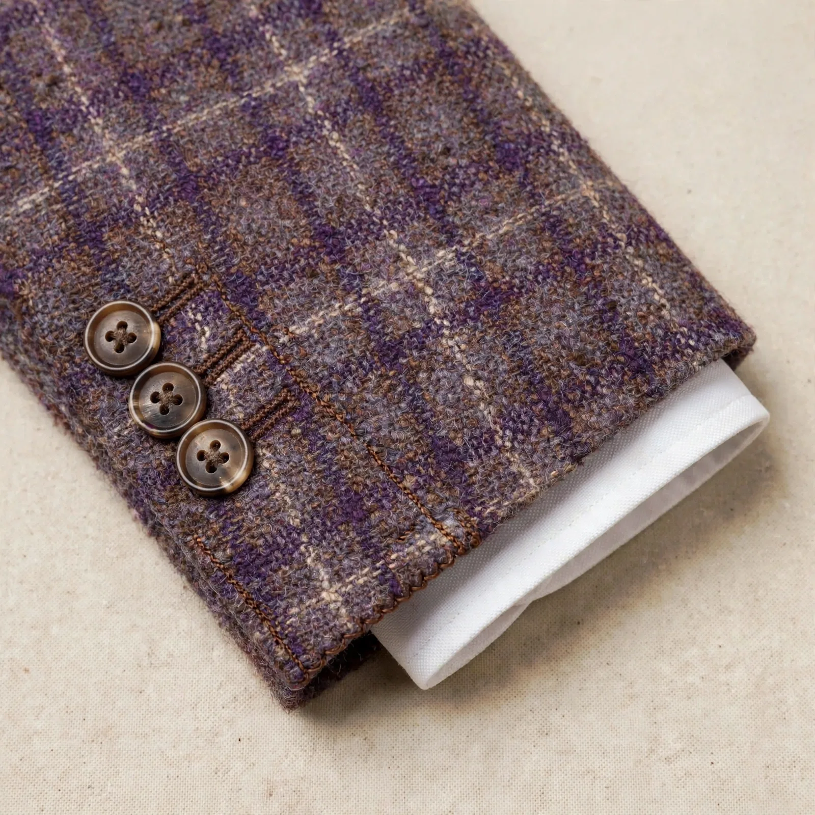 Plum Heritage Windowpane Tweed 2-Piece Suit 3