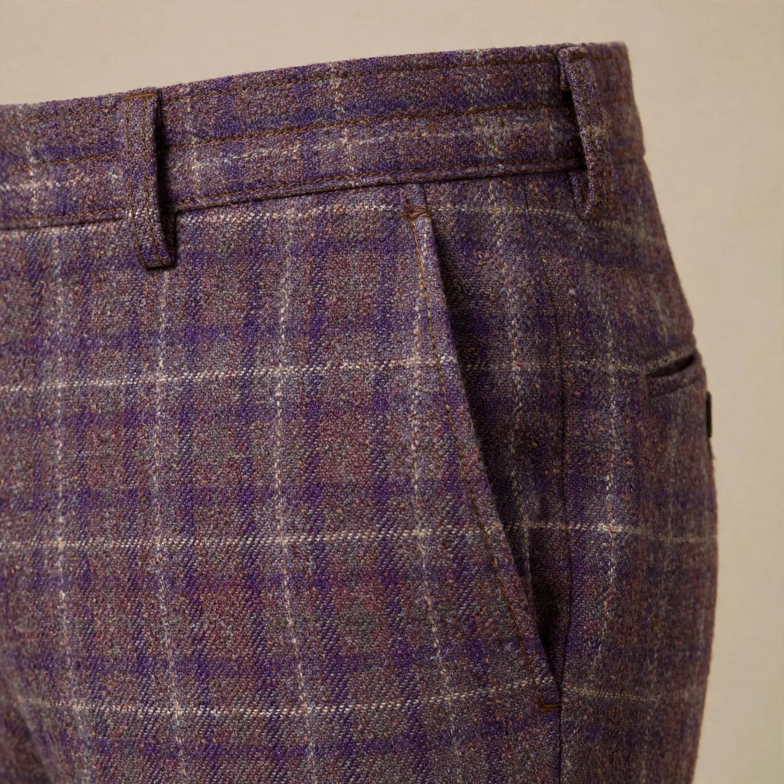 Plum Heritage Windowpane Tweed 2-Piece Suit 4