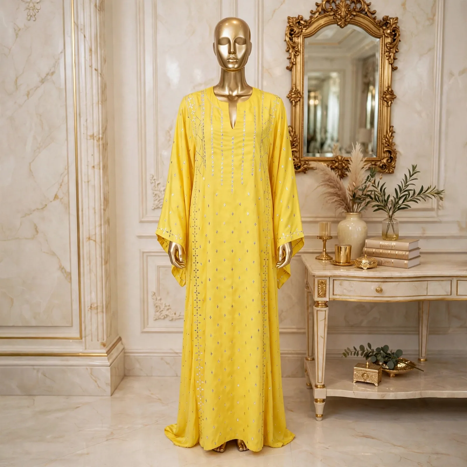 Lining Scatter Handmade Mukesh Kaftan Abaya