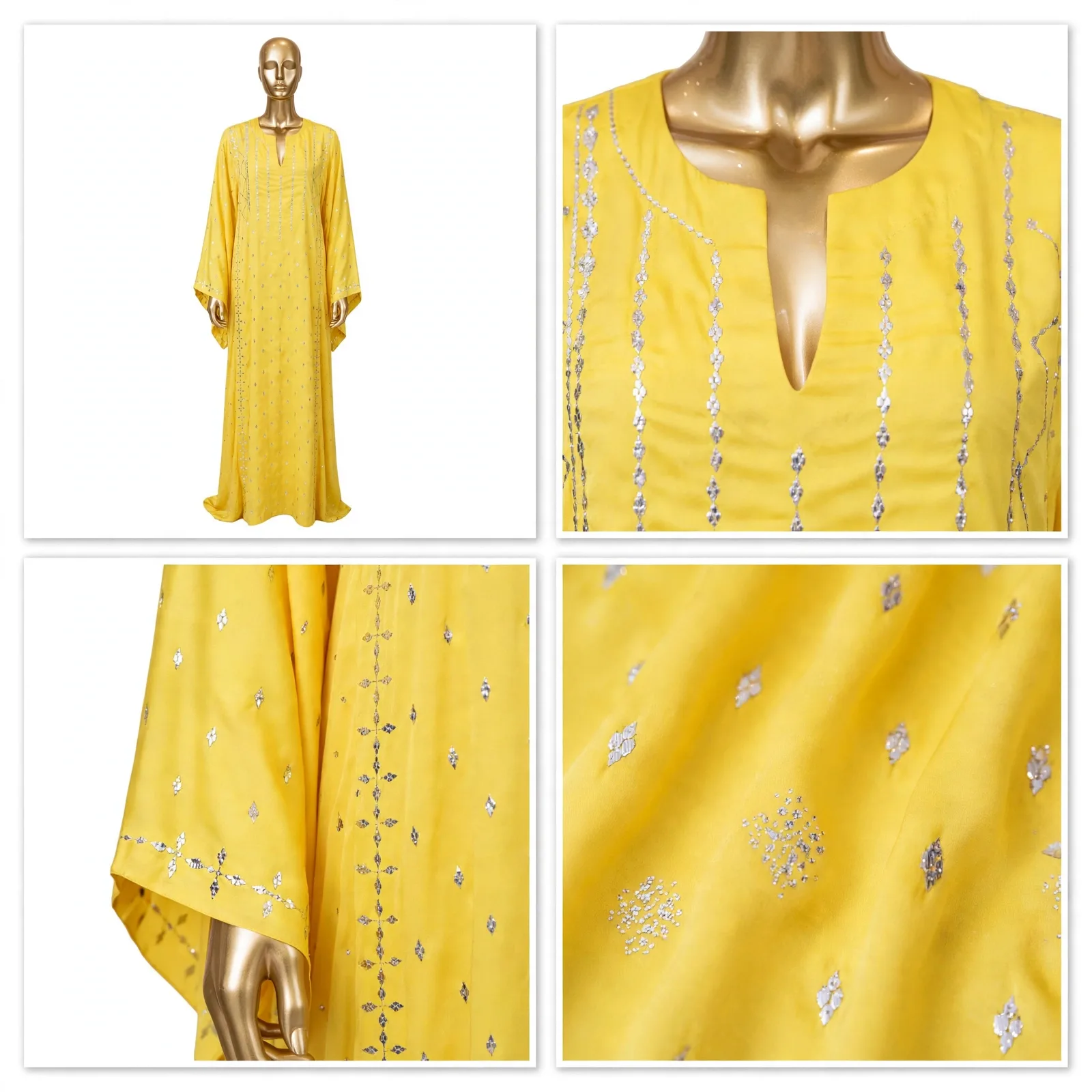 Lining Scatter Handmade Mukesh Kaftan Abaya 2