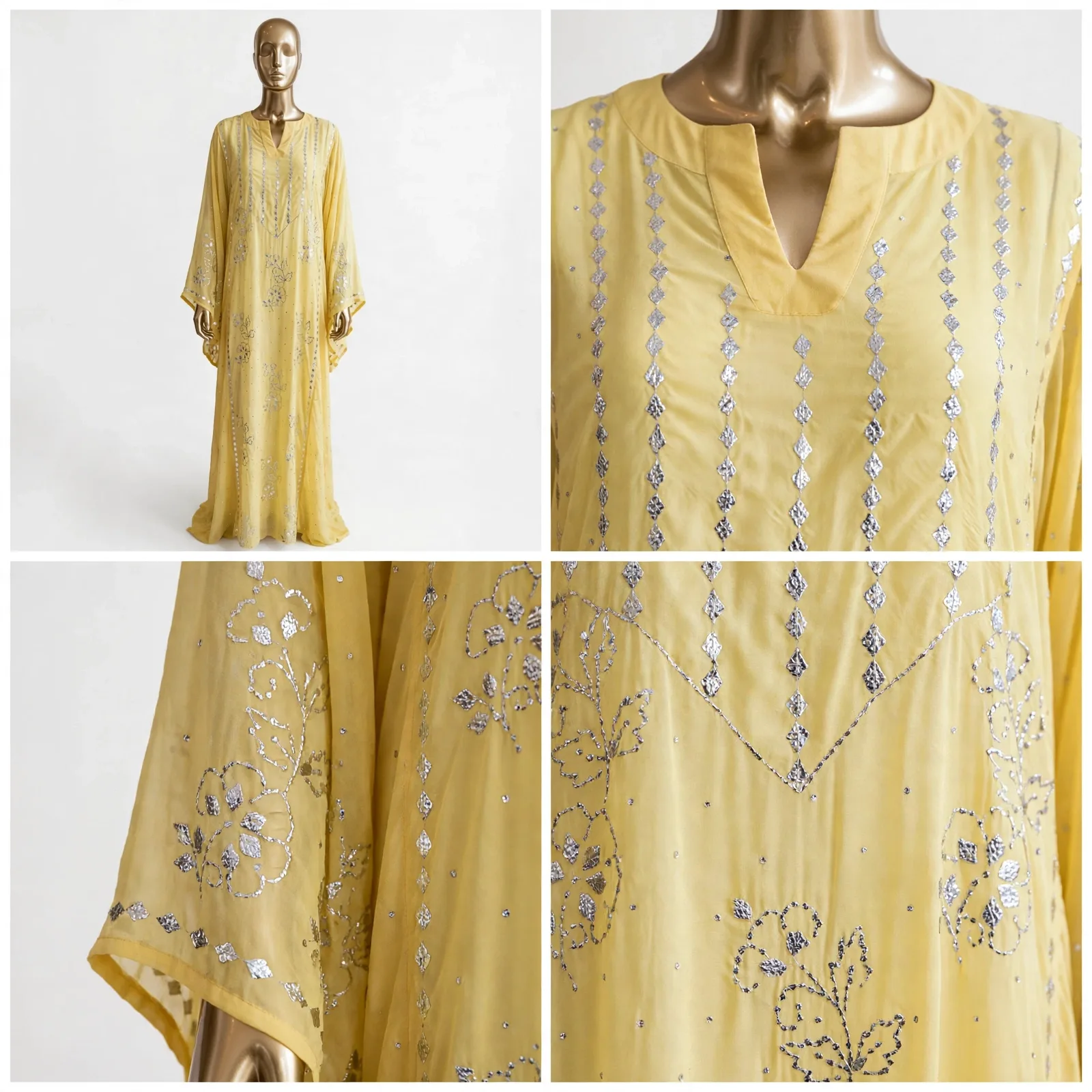 Rose Bunch Handmade Mukesh Kaftan 2