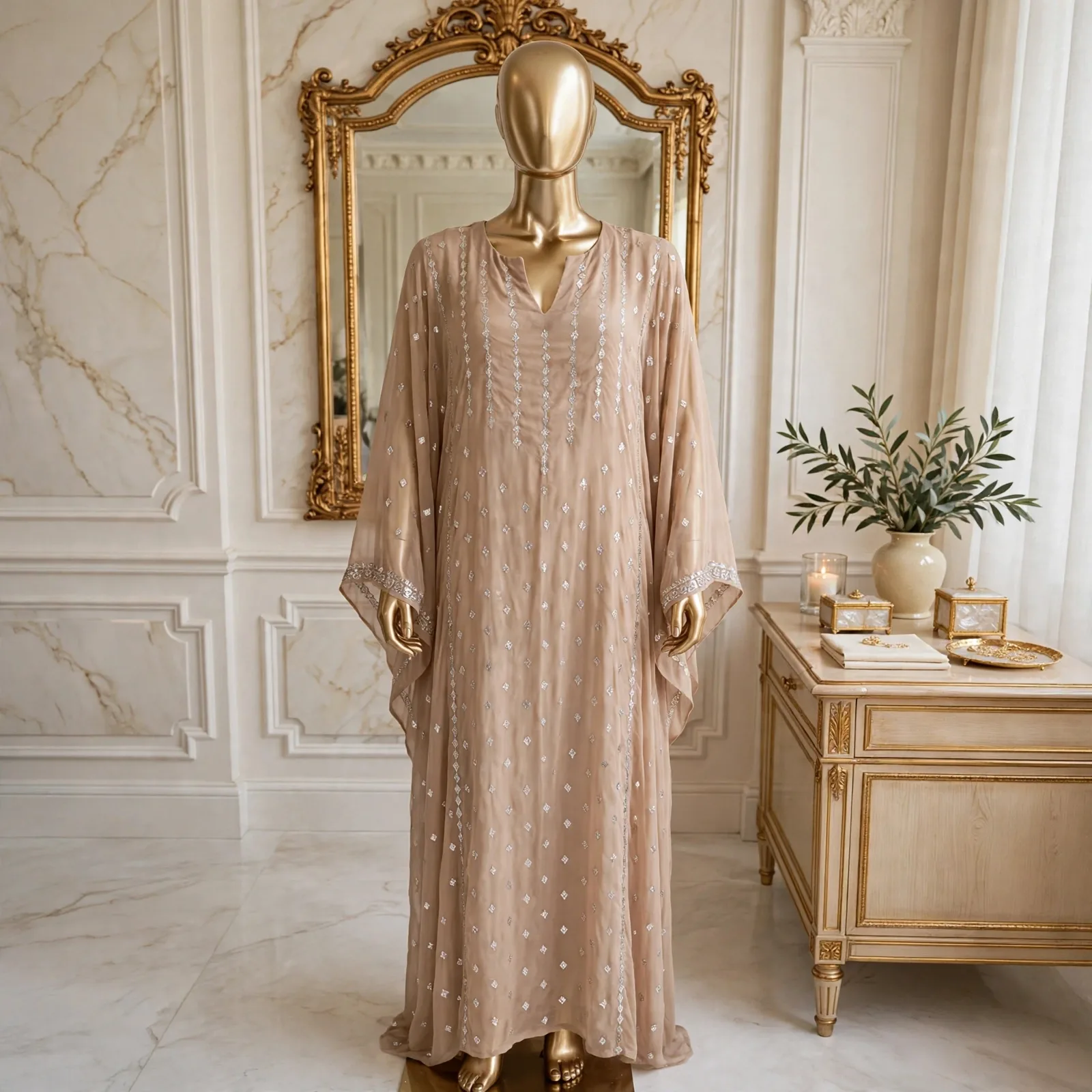 Barfi Booti Handmade Mukesh Kaftan