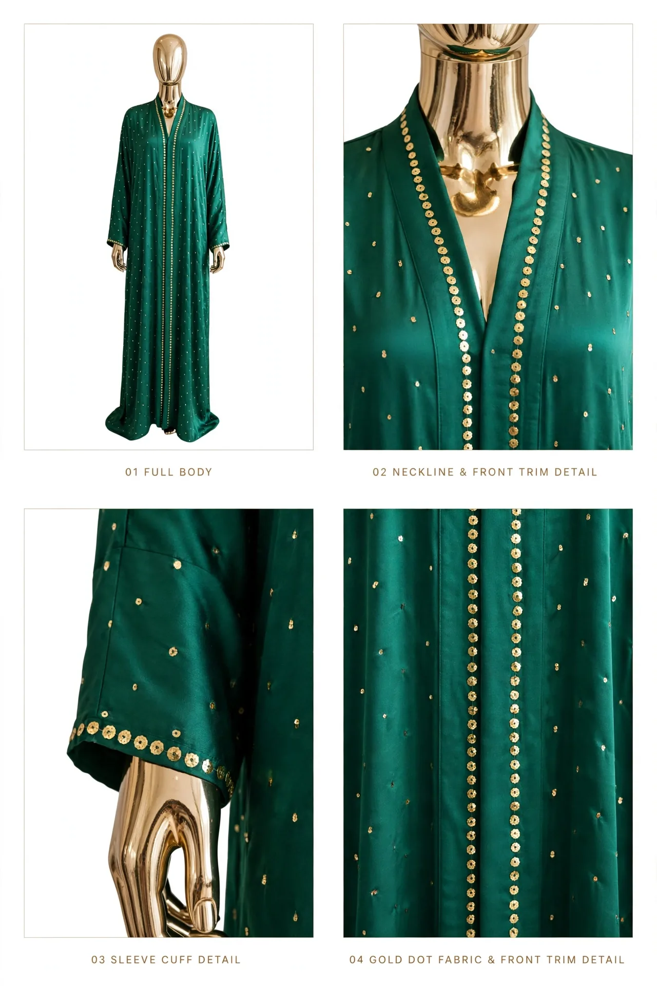 Emerald Green - Handmade Golden Mukesh 2