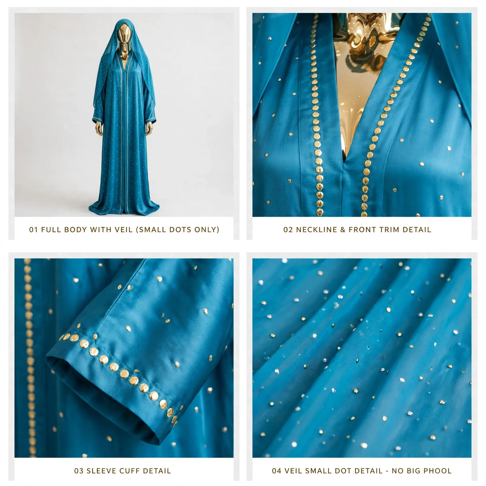 Ferozi Blue - Handmade Golden Mukesh 2
