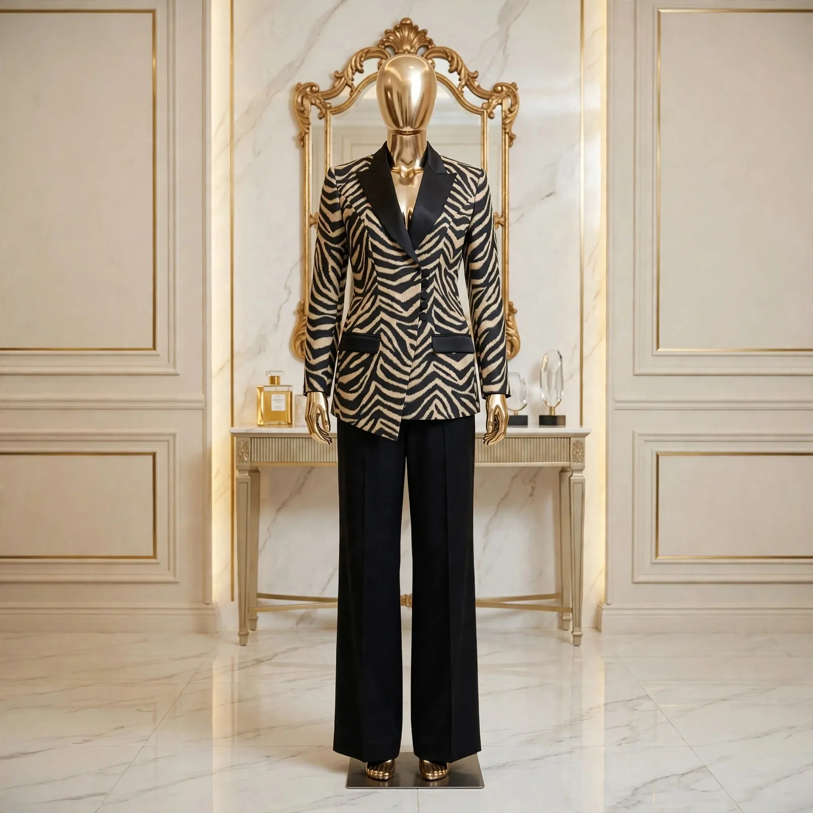 Zebra Royale Luxury Tuxedo Blazer Coat
