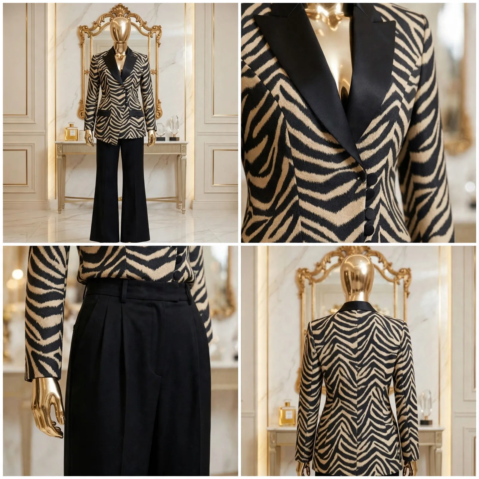Zebra Royale Luxury Tuxedo Blazer Coat 2