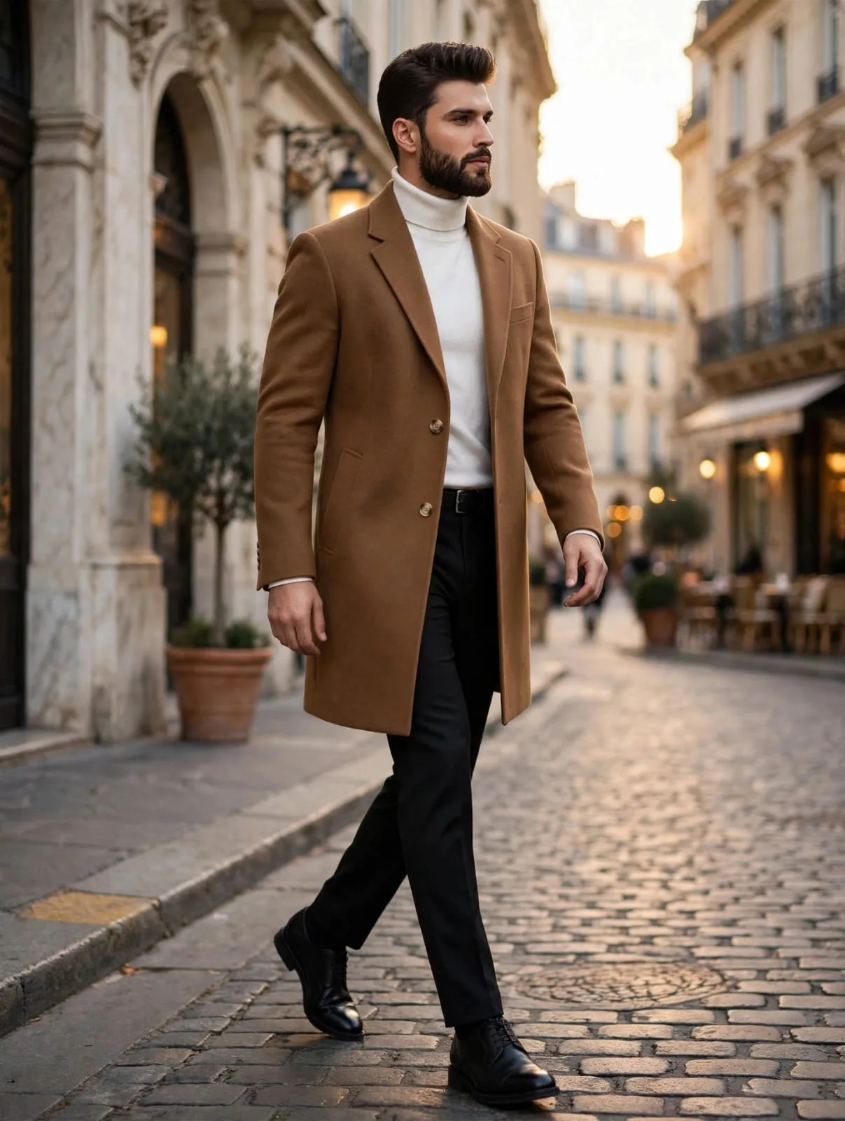 camel tailored overcoat