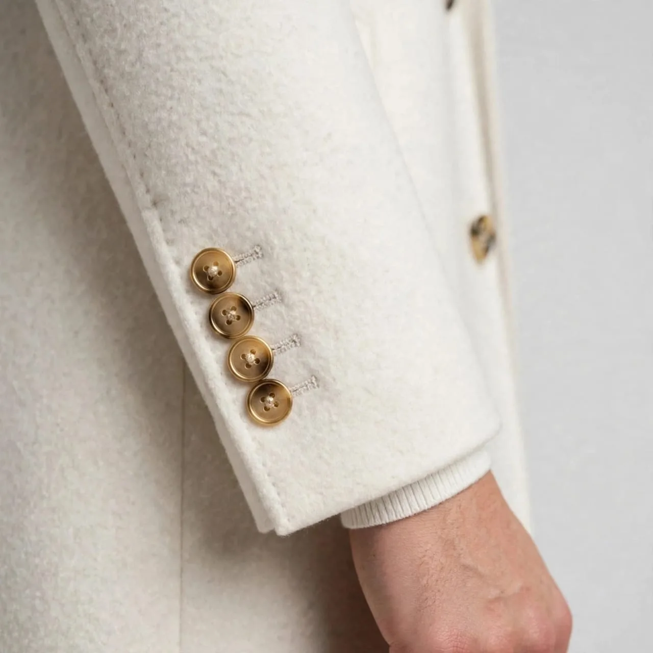 Ivory White Tailored Wool Overcoat 2