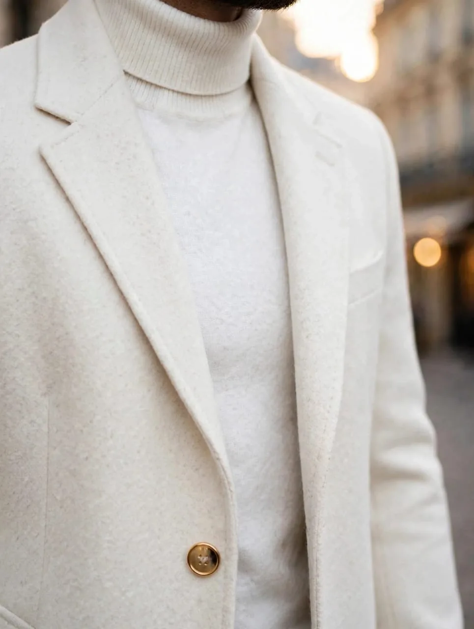 Ivory White Tailored Wool Overcoat 3
