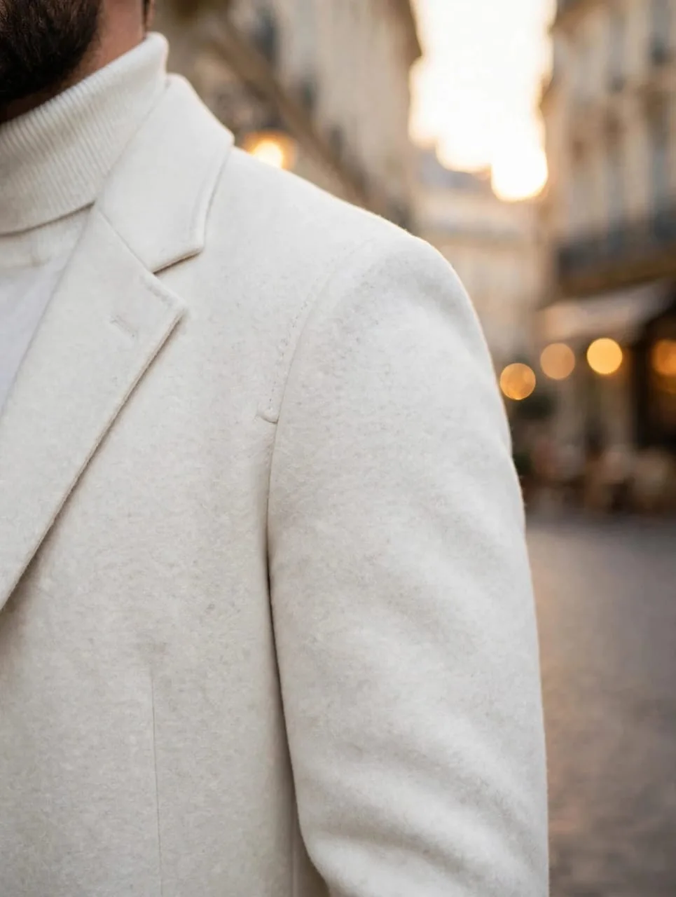 Ivory White Tailored Wool Overcoat 4